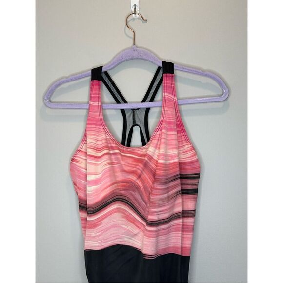 Speedo Powerlux Eco One Piece Swimsuit Black and Pink Size Medium - Picture 2 of 10